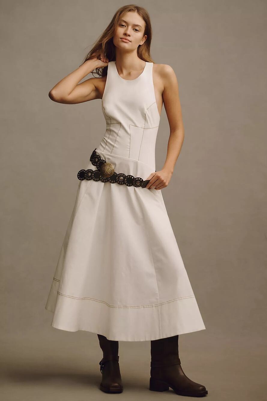 Anthropologie The Kenzie Drop Waist Midi Dress